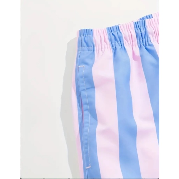 BNWT Isabelle LaRue Men's Light Blue and Pink Stripe Swim Shorts - Medium - Picture 4 of 4
